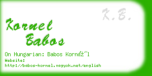 kornel babos business card